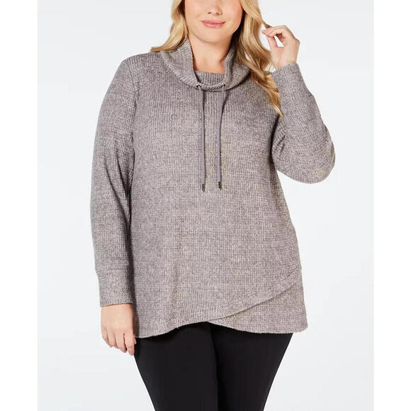 Ideology Tops - Ideology Plus Size Cowl-Neck Tulip-Hem Top, 1X